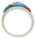 Silver Multicolor Inlay Ring Size 7-3/4 JX37980